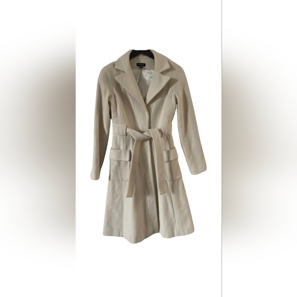 bebe Light Cream Belted Trench Coat